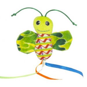 Yarro | Zabawka dla kota | Zielona pszczoła szeleszcząca z kocimiętką 9cm